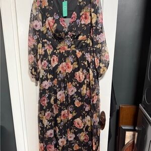 Elegant Floral Long Sleeve Dress